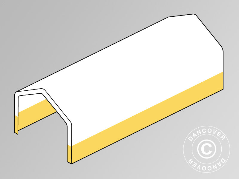 Copertura del tetto per tenda magazzino, tenda da lavoro PRO, 5x10m, PVC, Bianco/Giallo
