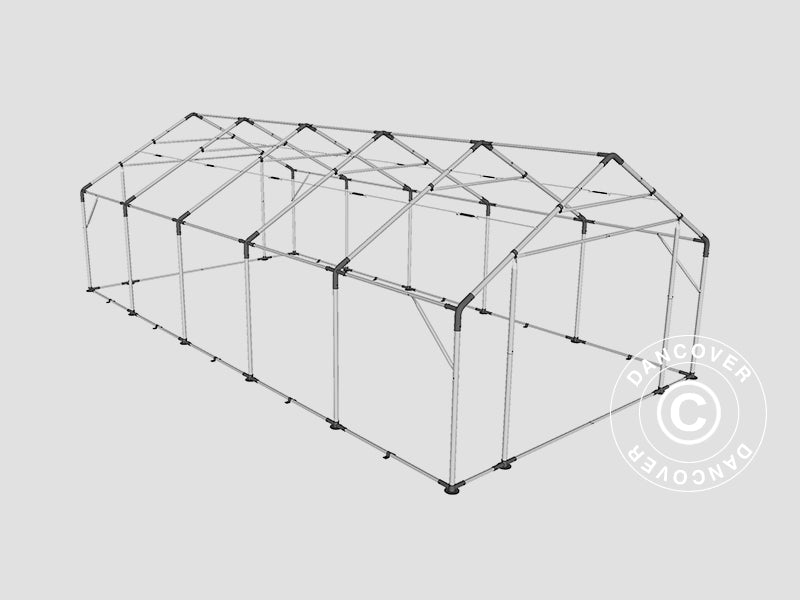 Capannone tenda PRO 5x10x2x3,39m, PE, Grigio