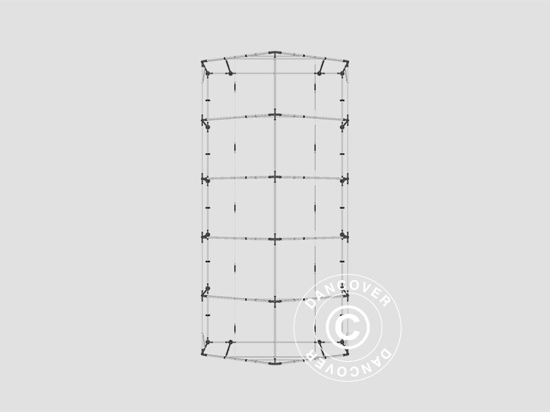 Capannone tenda PRO 5x10x2x3,39m, PE, Grigio