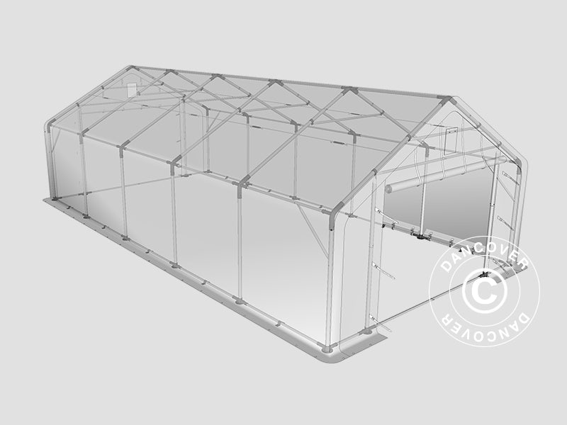 Capannone tenda PRO 5x10x2x3,39m, PE, Grigio