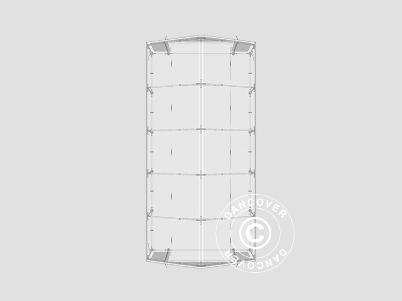 Capannone tenda PRO 5x10x2x3,39m, PE, Grigio