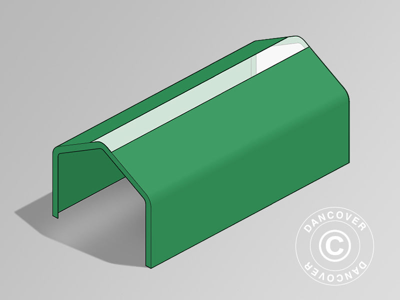 Toile de toit pour Tente de Stockage PRO 6x12m PVC avec lucarne, vert