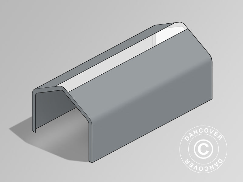 Dachplane für Lagerzelt PRO 6x12m PVC mit Dachfenster, Grau