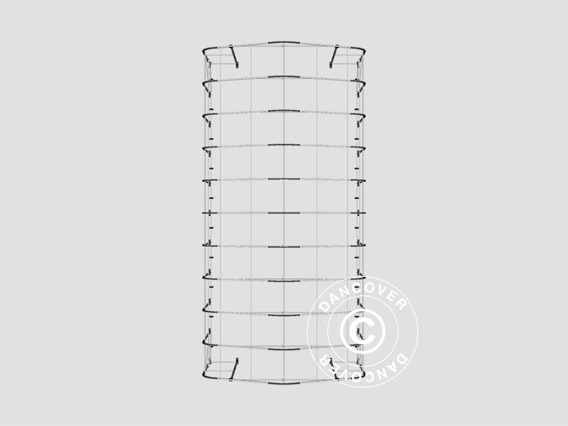 Tente de Stockage PRO 6x12x3,7m PVC avec lucarne, Gris
