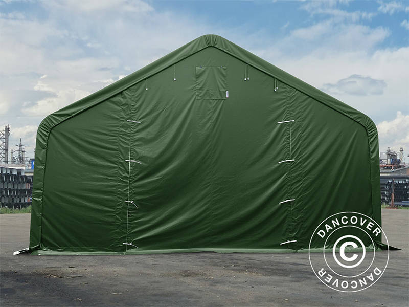 Capannone tenda PRO 8x12x5,2m PVC con pannello centrale, Verde