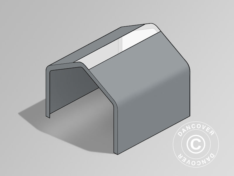 Toile de toit pour Tente de Stockage PRO 7x7m PVC avec lucarne, gris