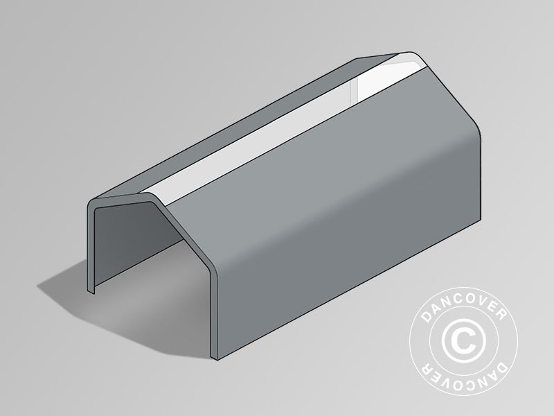 Copertura del Tetto per Capannone tenda PRO 7x14m PVC con pannello centrale, Grigio