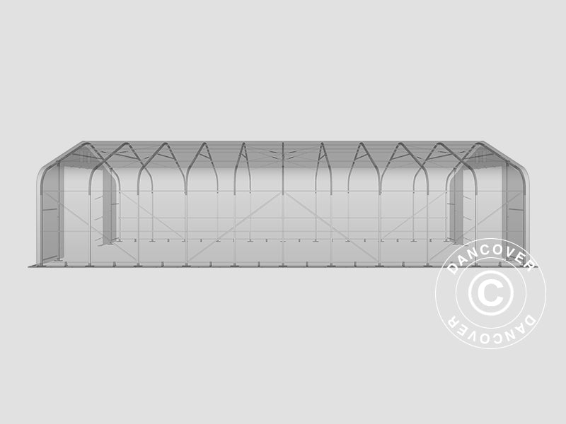 Capannone tenda PRO 7x14x3,8m PVC con pannello centrale, Grigio