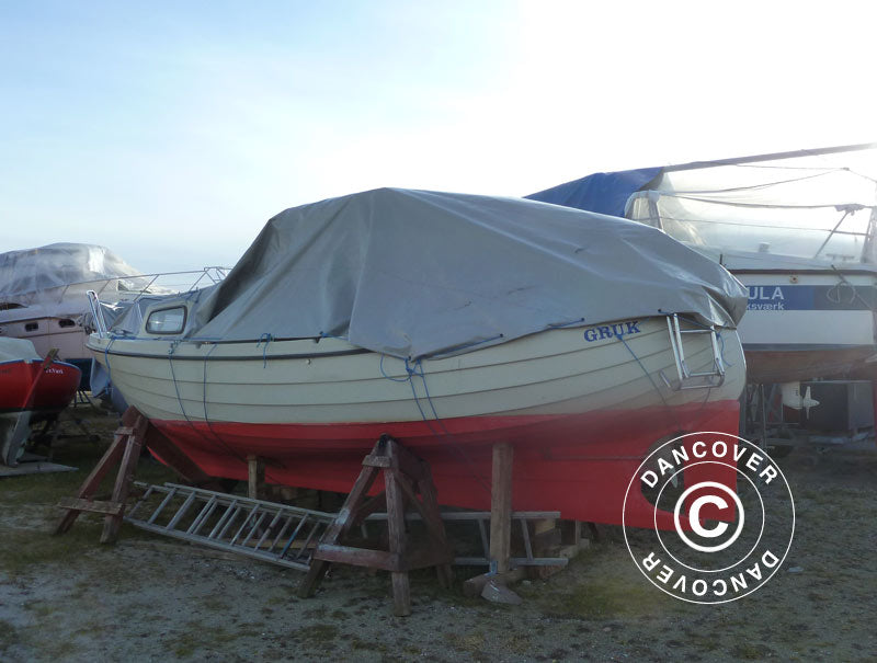 Telo 5x7m, PVC 600g/m², Grigio, Ignifugo