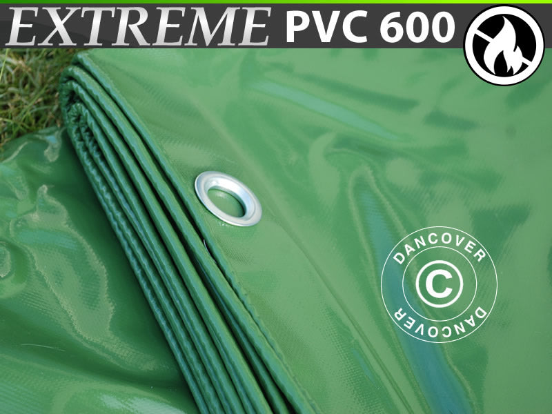 Telo 5x7m, PVC 600g/m² Verde, Ignifugo