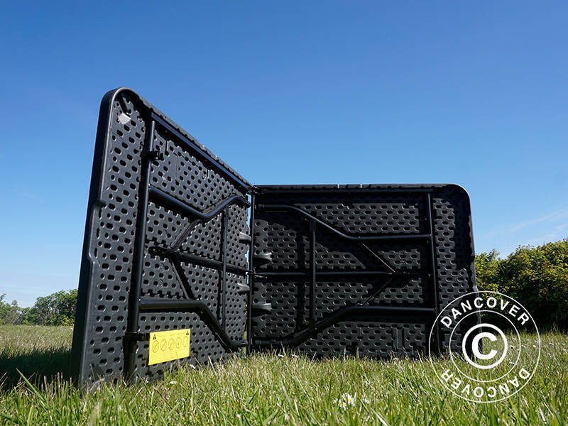 Tavolo Pieghevole 180x74x74cm, Nero (10 pz.)