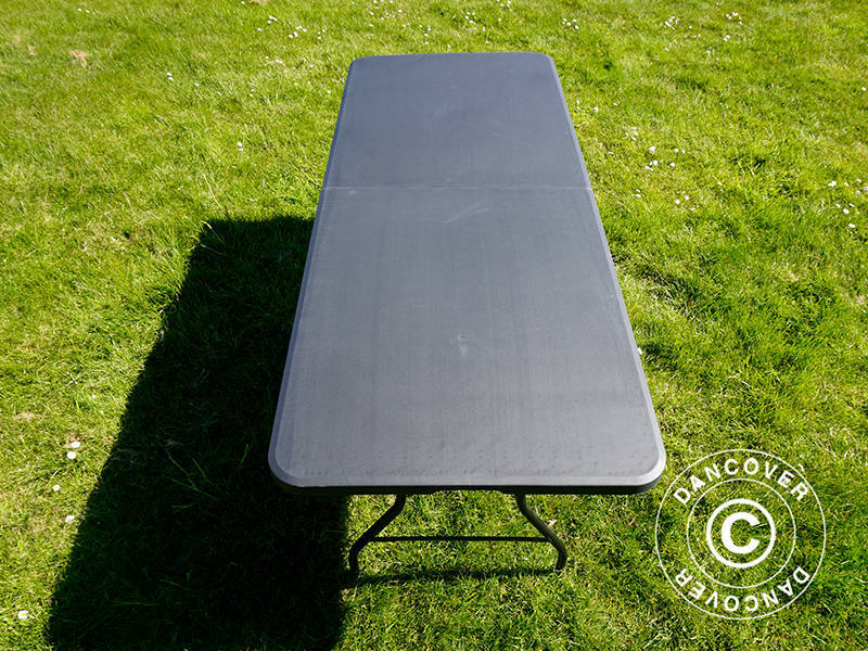 Tavolo Pieghevole 180x74x74cm, Nero (10 pz.)