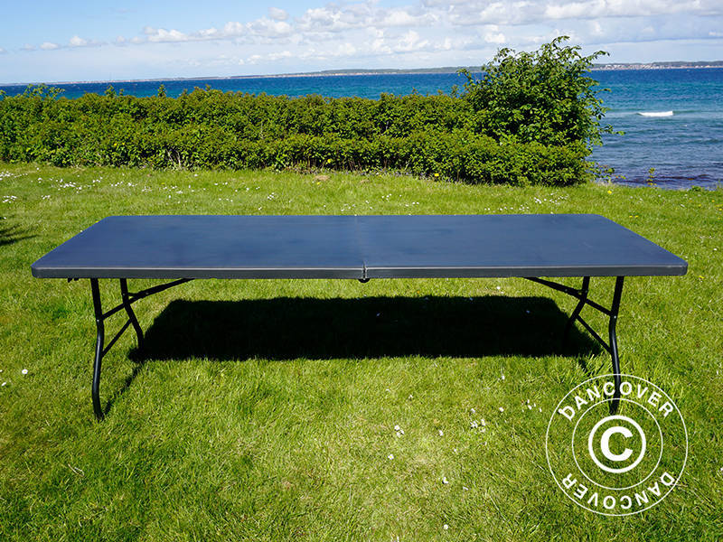 Tavolo Pieghevole 240x76x74cm, Nero (10 pz.)