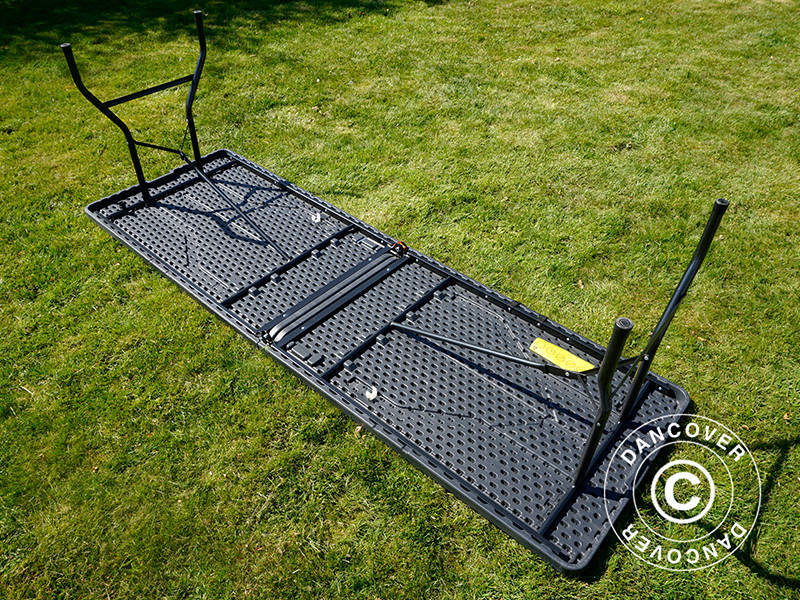 Tavolo Pieghevole 240x76x74cm, Nero (10 pz.)