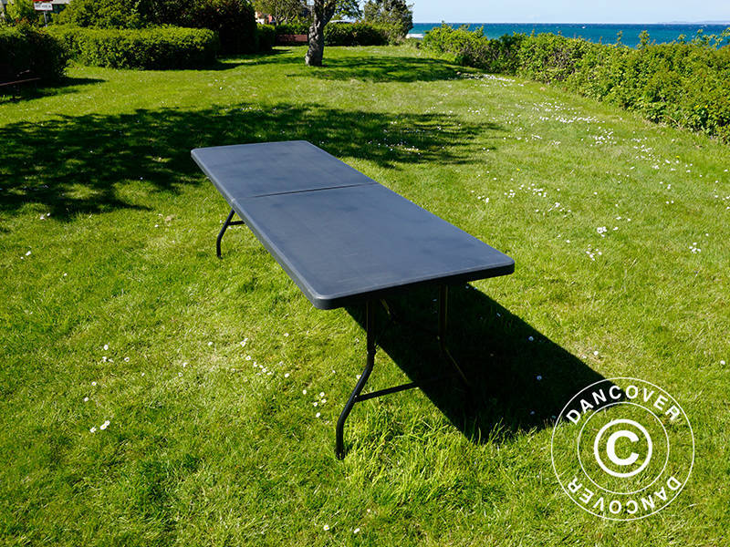 Tavolo Pieghevole 240x76x74cm, Nero (10 pz.)