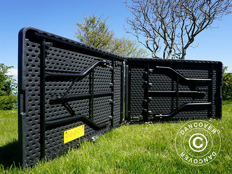 Tavolo Pieghevole 240x76x74cm, Nero (10 pz.)