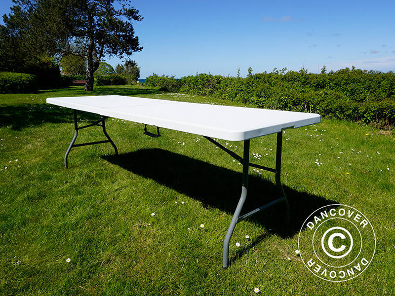 Table pliante 240x76x74cm, Gris clair (1 pcs)