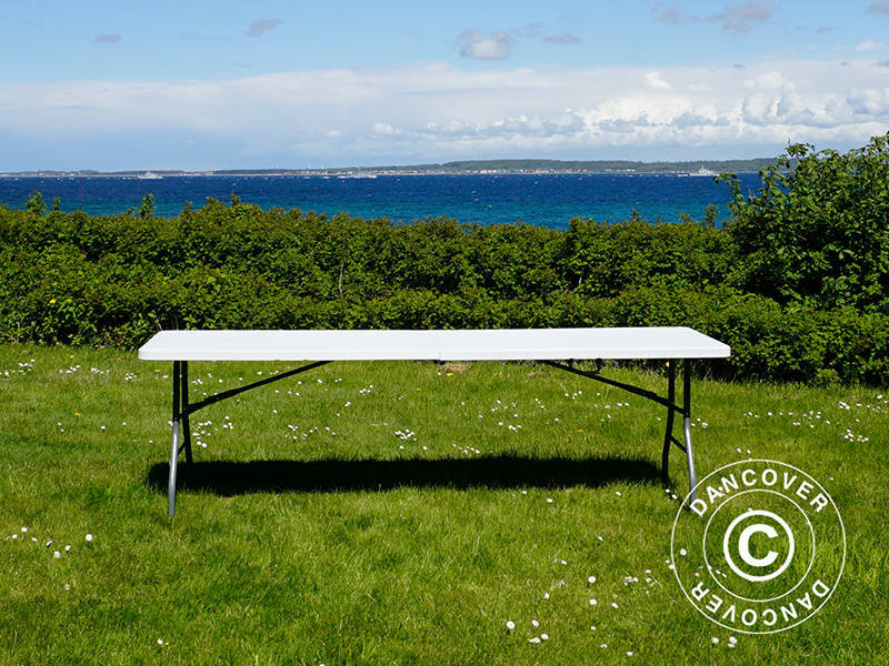 Table pliante 240x76x74cm, Gris clair (1 pcs)