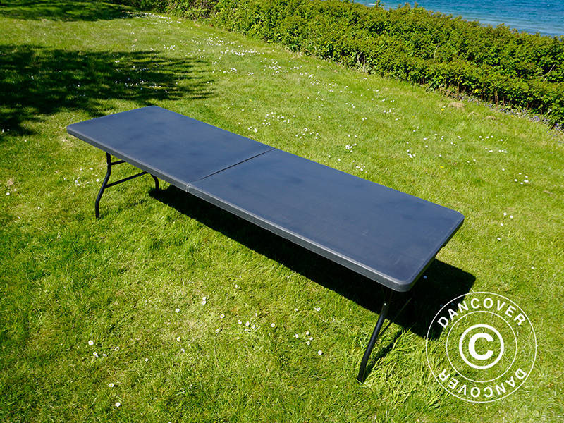 Tavolo Pieghevole 240x76x74cm, Nero (1 pz.)