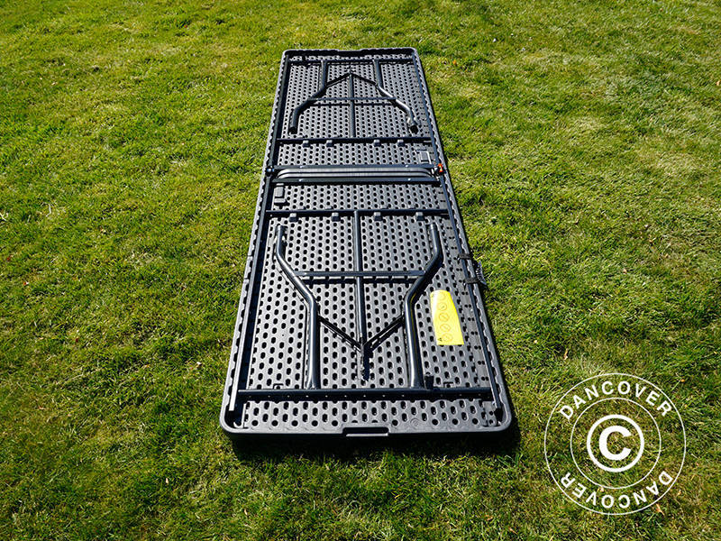 Tavolo Pieghevole 240x76x74cm, Nero (1 pz.)