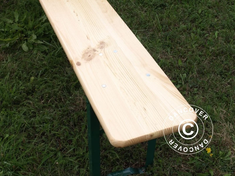 Ensemble table et bancs de brasserie 180x60x78cm, Bois clair