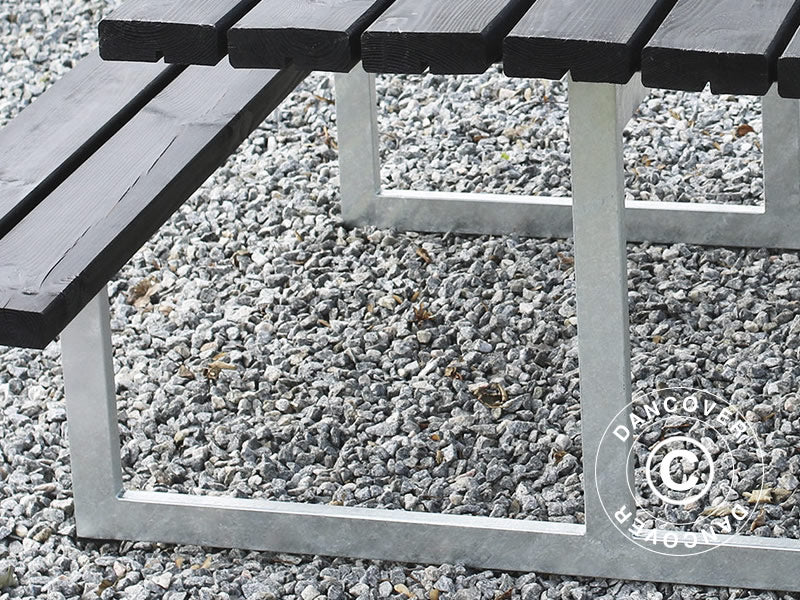 Picknicktisch, 1,4x1,75x0,72m, Schwarz