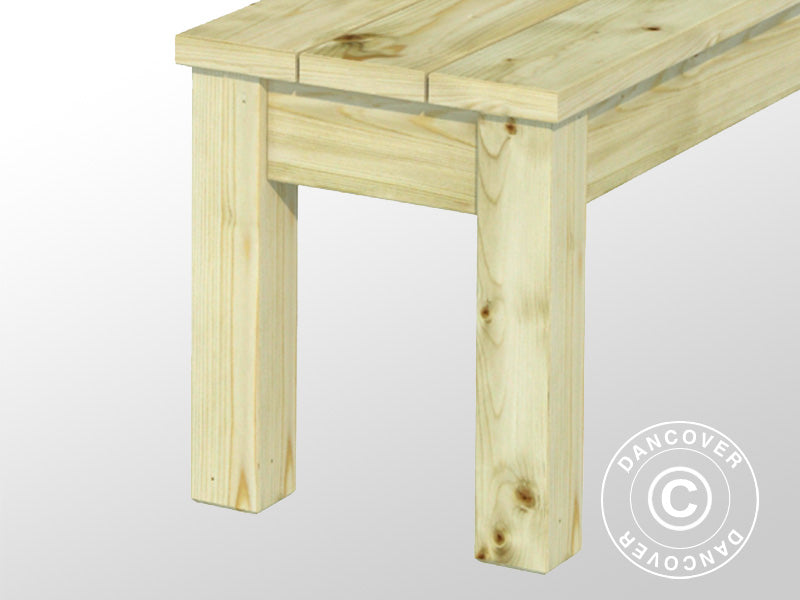 Ensemble table et banc en bois, 0,74x1,8x0,75m, Naturel