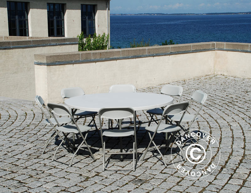 Tavolo pieghevole Ø154cm, Grigio chiaro (1 pz.)