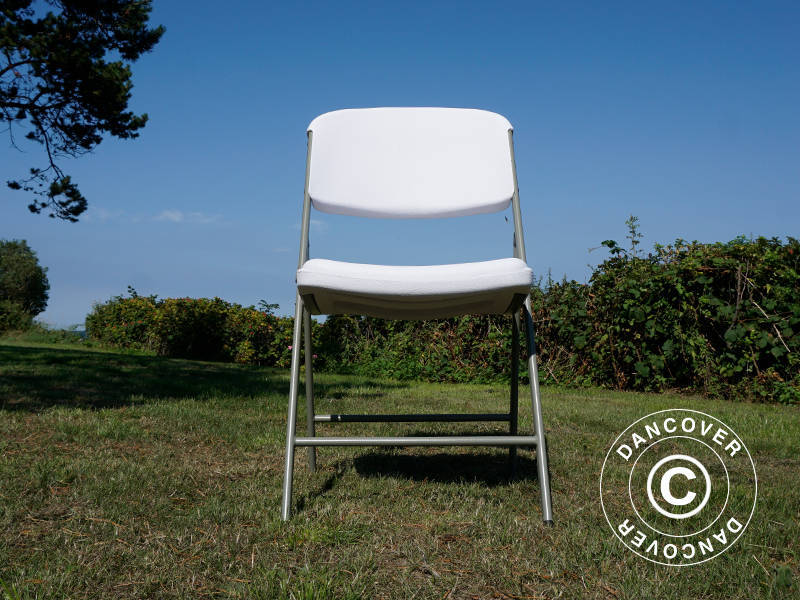 Chaise pliante 48x43x89cm, Gris clair/Blanc, 24 pièces