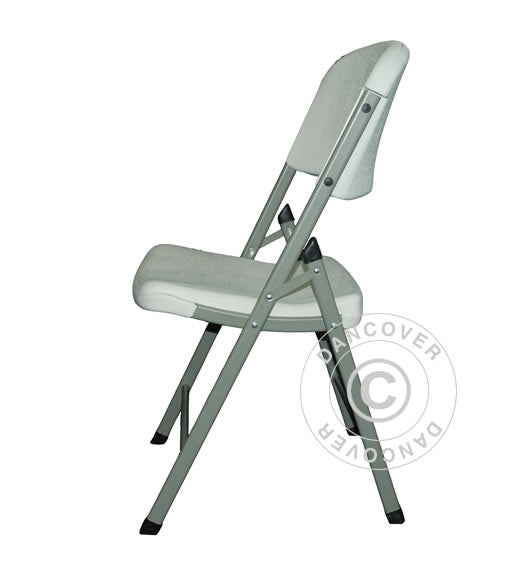 Chaise pliante 48x43x89cm, Gris clair/Blanc, 24 pièces