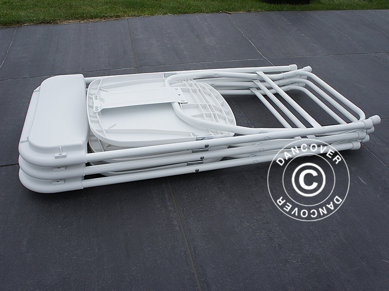 Chaise pliante 44x44x80cm, Blanc, 8 pièces