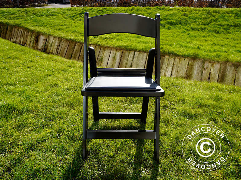 Sedie Pieghevoli, Nero, 44x46x77cm, 4 pz.