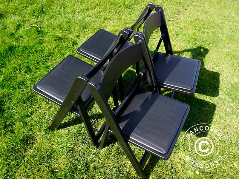 Sedie Pieghevoli Nero 44x46x77cm, 8 pz.