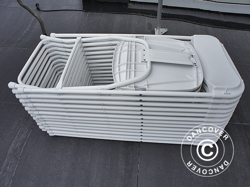 Chaise pliante 44x44x80cm, Blanc, 24 pièces