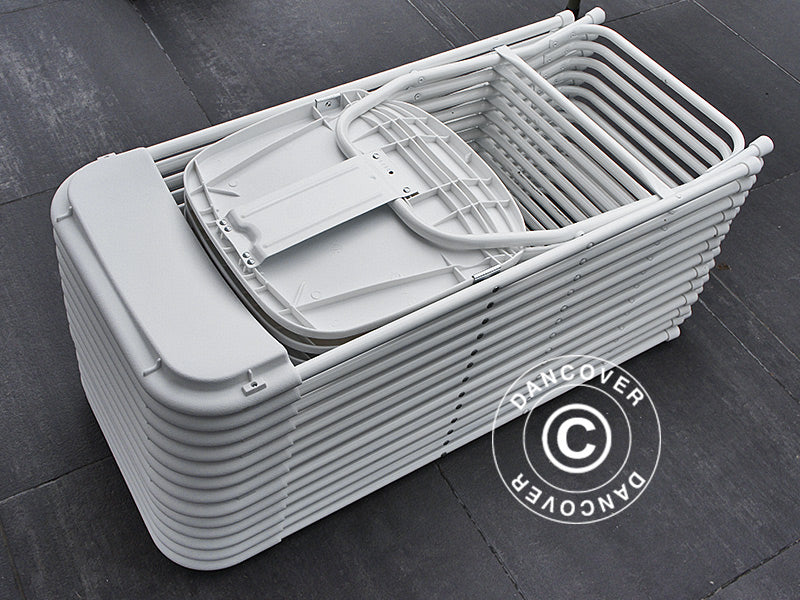 Chaise pliante 44x44x80cm, Blanc, 24 pièces