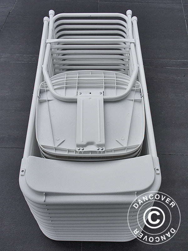 Chaise pliante 44x44x80cm, Blanc, 24 pièces