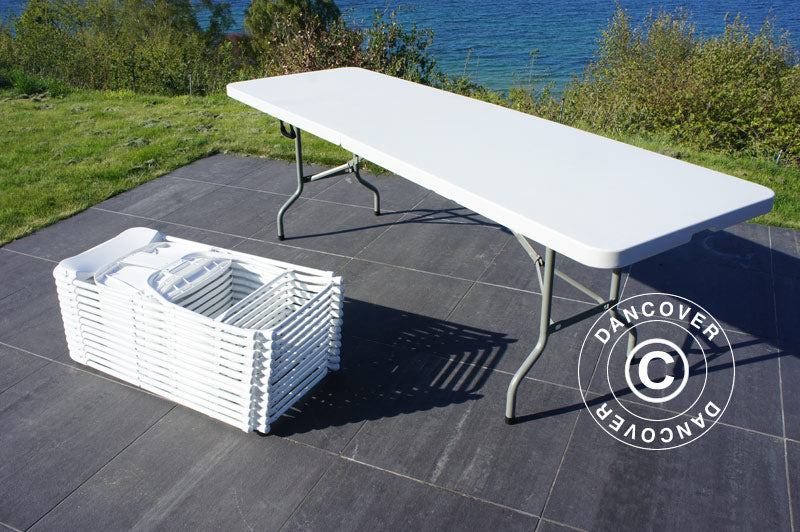 Chaise pliante 44x44x80cm, Blanc, 24 pièces