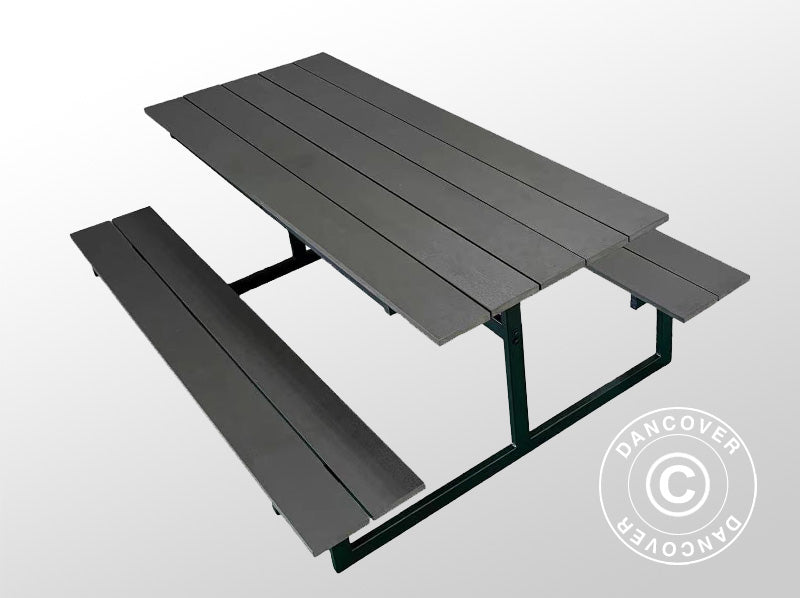 Tavolo da picnic, non-legno, 1,75x1,5m, Nero/Antracite