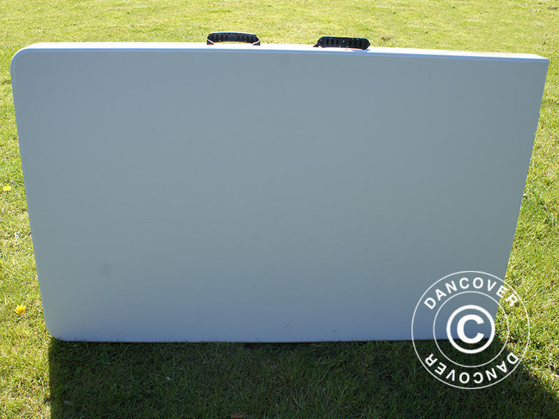 Parti forfait, 1 table pliante (240cm) + 8 chaises pliantes, Gris clair/Blanc