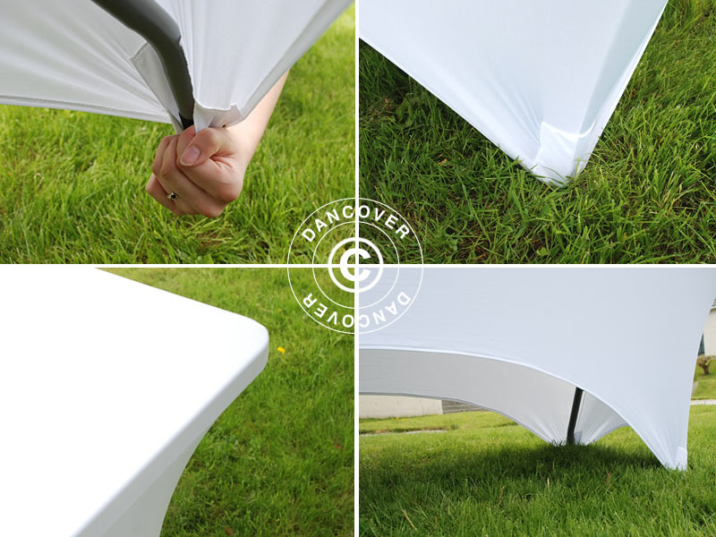 Housse de table stretch 244x75x74cm, Blanc