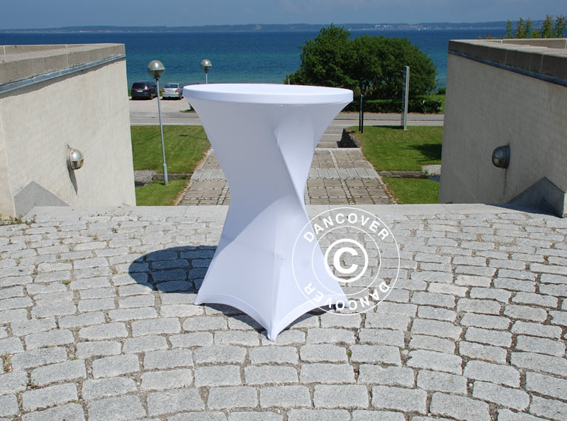 Copri-tavolo elasticizzato Ø80x110cm, Bianco