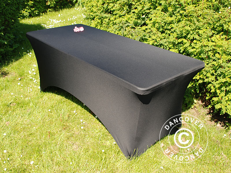 Housse de table stretch 183x75x74cm, Noir