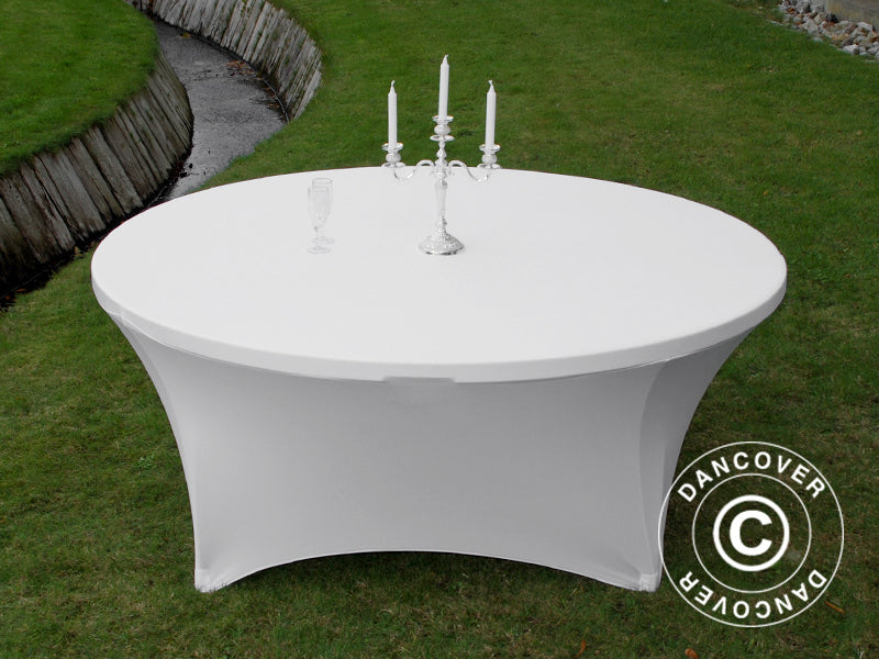 Stretch Tischüberzug Ø183x74cm, Weiß