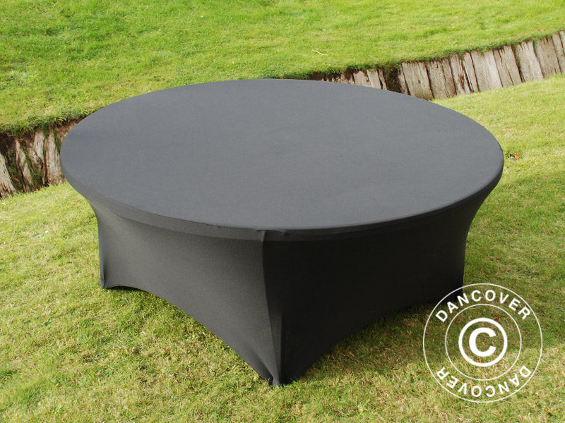 Copri-tavolo elasticizzato Ø183x74cm, Nero