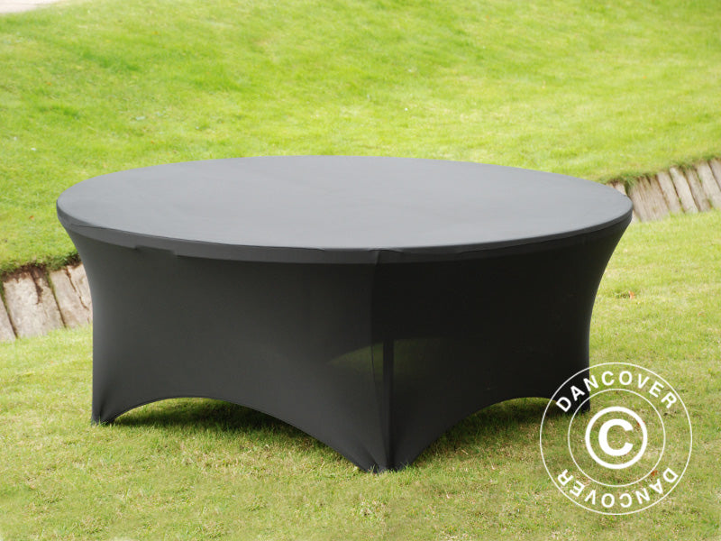 Copri-tavolo elasticizzato Ø183x74cm, Nero