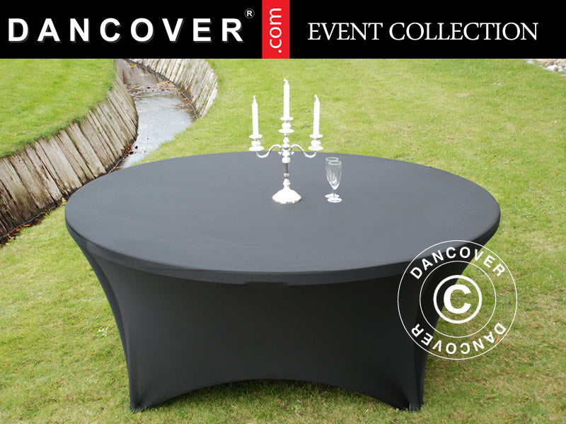 Nappe de table extensible Ø183x74cm, Noir