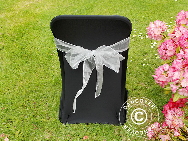 Couverture de chaise extensible 44x44x80cm, Noir (10 pcs)