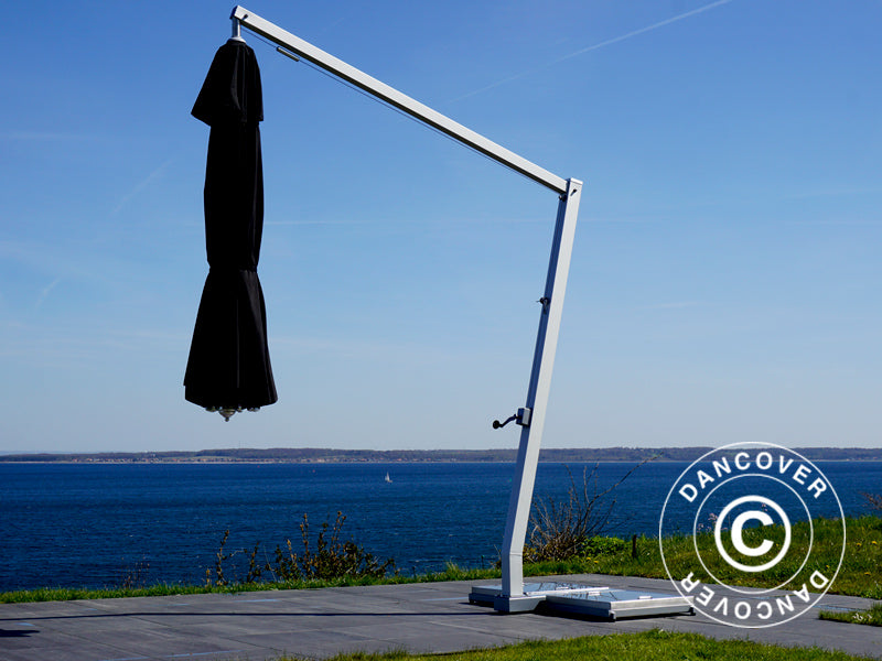 Parasol en porte a faux Bahamas, Ø4m, Noir