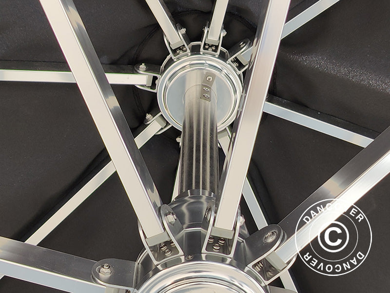 Parasol en porte à faux Antigua, 3x4m, Noir