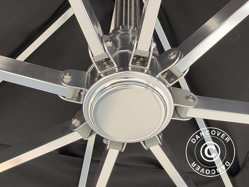 Parasol en porte à faux Antigua, 3x4m, Noir